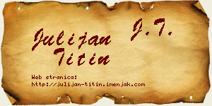 Julijan Titin vizit kartica
